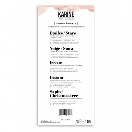 LES ATELIERS DE KARINE "CARNET ENCHANTé" Tampon Clear DEFINITIONS ETOILES ET CIE