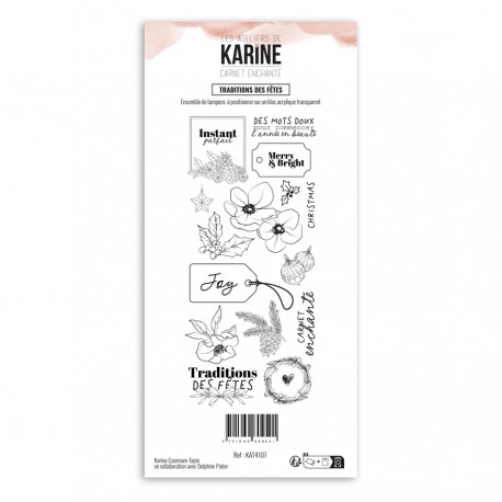 LES ATELIERS DE KARINE "CARNET ENCHANTé" Tampon Clear TRADITIONS DES FETES