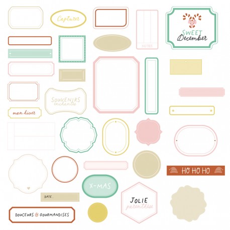 LES ATELIERS DE KARINE "CARNET ENCHANTé" DIE-CUTS PAPIER ETIQUETTE