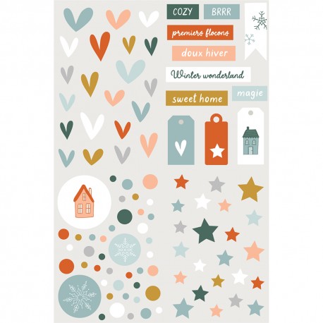 HA-PI LITTLE FOX PUFFY STICKERS "ETOILE des NEIGES"