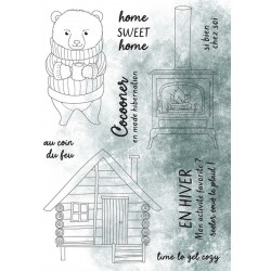 HA-PI TAMPON CLEAR AU COIN DU FEU "ETOILE des NEIGES"