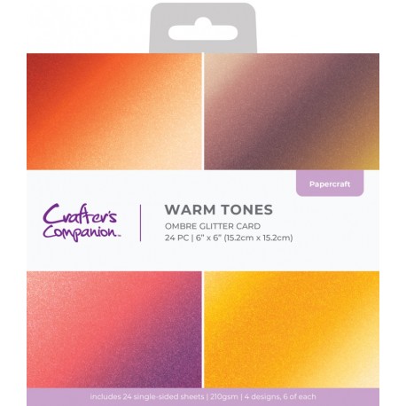 CRAFTERS COMPANION OMBRE GLITTER PAD 15X15cm WARM TONES