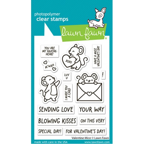 LAWN FAWN CLEAR STAMPS - VALENTINE MICE