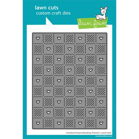 LAWN FAWN DIES - CHECKERED HEARTS BG PORTRAIT