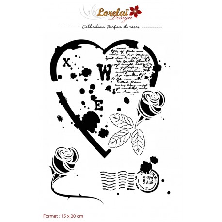 LORELAÏ DESIGN PARFUM DE ROSES POCHOIR/STENCIL