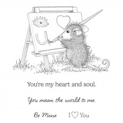 SPELLBINDERS - HOUSE MOUSE Heart and Soul CLING RUBBER STAMP