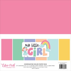 ECHO PARK PAPER MY LITTLE GIRL COORDINATING SOLIDS PAPER PACK 30X30CM