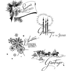 TIM HOLTZ CLING STAMPS HOLIDAY GREETINGS
