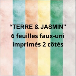LES ATELIERS DE KARINE "TERRE ET JASMIN" 6 FAUX-UNIS 30X30cm