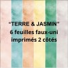 LES ATELIERS DE KARINE "TERRE ET JASMIN" 6 FAUX-UNIS 30X30cm