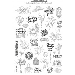 LES ATELIERS DE KARINE "TERRE ET JASMIN" Tampon Clear A4 AVENTURE
