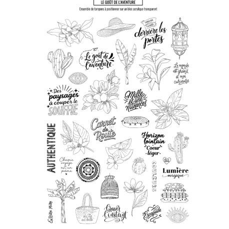 LES ATELIERS DE KARINE "TERRE ET JASMIN" Tampon Clear A4 AVENTURE