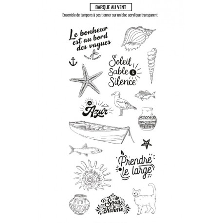 LES ATELIERS DE KARINE "TERRE ET JASMIN" Tampon Clear BARQUE AU VENT