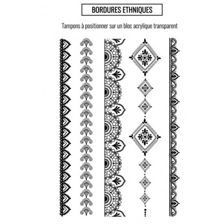 LES ATELIERS DE KARINE "TERRE ET JASMIN" Tampon Clear BORDURES ETHNIQUES