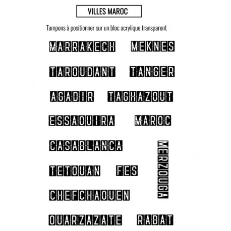 LES ATELIERS DE KARINE "TERRE ET JASMIN" Tampon Clear VILLES MAROC