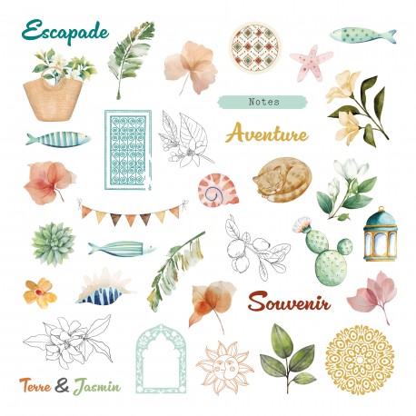 LES ATELIERS DE KARINE "TERRE ET JASMIN" DIE-CUTS CALQUE