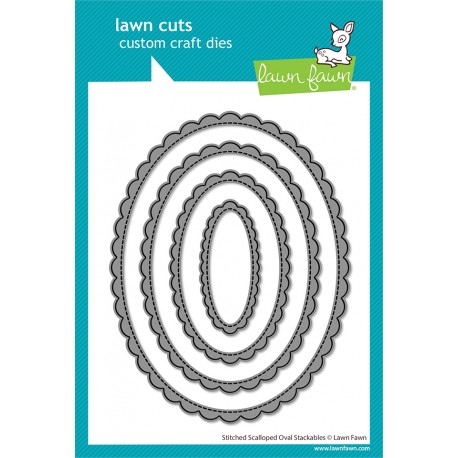 LAWN FAWN DIES - STITCHED SCALLOPED OVAL STACKABLES
