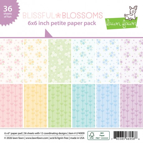 LAWN FAWN PAPER PAD BLISSFUL BLOSSOMS 15X15 cm