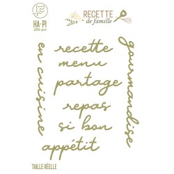 HA-PI DIES MOTS EN CUISINE "RECETTE de FAMILLE"