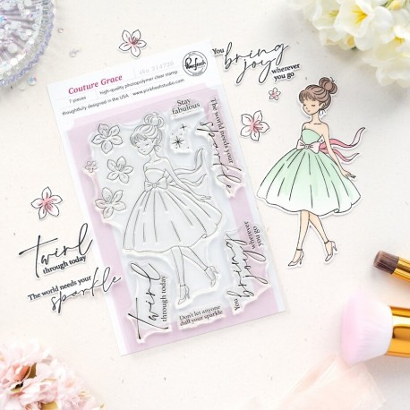 PINKFRESH STUDIO COUTURE GRACE CLEAR STAMP THE COUTURE EDIT