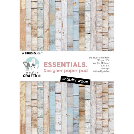 Studio Light CREATIVE CRAFTLAB SHABBY WOOD ESSENTALS PAPER PAD