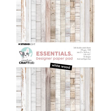 Studio Light CREATIVE CRAFTLAB WHITE WOOD ESSENTALS PAPER PAD