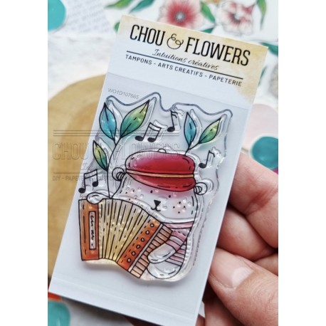 CHOU & FLOWERS TAMPONS CLEAR DOUDOU MUSICIEN "Mon p'tit jardin"