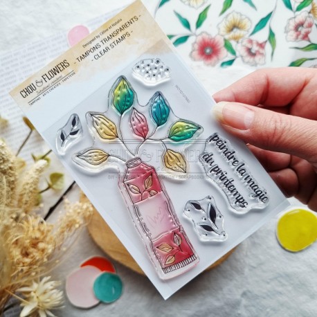 CHOU & FLOWERS TAMPONS CLEAR TUBE DE PEINTURE "Mon p'tit jardin"