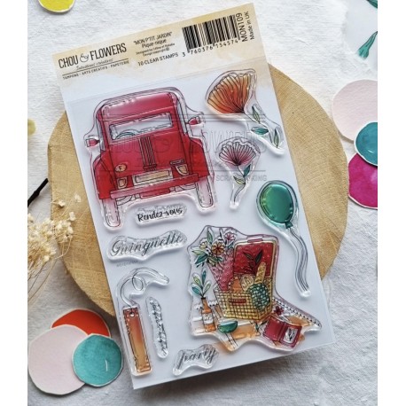 CHOU & FLOWERS TAMPONS CLEAR PIQUE-NIQUE "Mon P'tit Jardin"