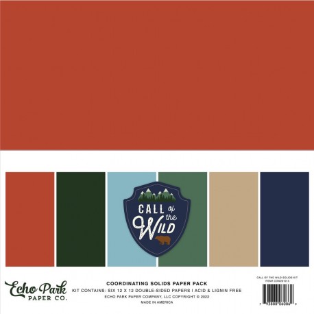 ECHO PARK PAPER CALL OF THE WILD COORDINATING SOLIDS PAPER PACK 30X30CM