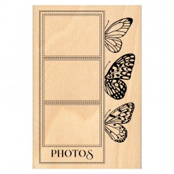 FLORILEGES DESIGN TAMPON BOIS PHOTOS ET PAPILLONS " MURMURES"