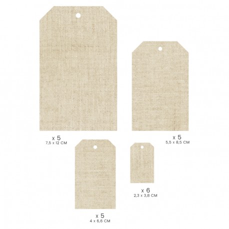 FLORILEGES DESIGN 21 ETIQUETTES LIN BEIGE "MURMURES"