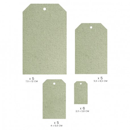 FLORILEGES DESIGN 21 ETIQUETTES LIN VERT "MURMURES"
