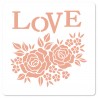 FLORILEGES DESIGN 15 X 15 cm POCHOIR ROSES D'AMOUR "MURMURES"