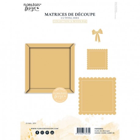 FLORILEGES DESIGN OUTIL DE DECOUPE GRAND CADRE CARRE 3D