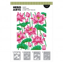 Hero Arts LOTUS FIELD - SET STENCIL-BETTERPRESS PLATE