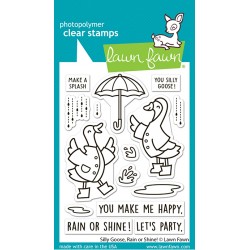 LAWN FAWN CLEAR STAMPS - SILLY GOOSE, RAIN OR SHINE