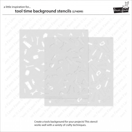 LAWN FAWN STENCIL - TOOLTIME BACKGROUND STENCILS