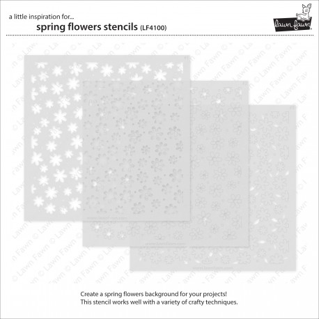 LAWN FAWN STENCIL - SPRING FLOWERS STENCILS