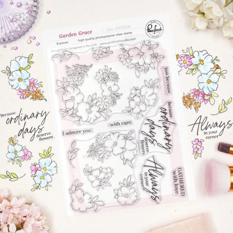 PINKFRESH STUDIO "GARDEN GRACE" CLEAR STAMP by THE DAYDREAM EDIT by Dawn Woleslagle