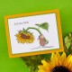 SPELLBINDERS - HOUSE MOUSE SUNFLOWER WALK CLING RUBBER STAMP