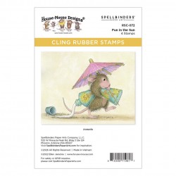 SPELLBINDERS - HOUSE MOUSE FUN IN THE SUN CLING RUBBER STAMP