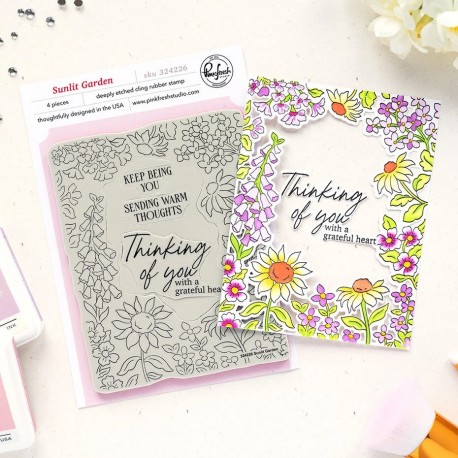 PINKFRESH STUDIO SUNLIT GARDEN CLING STAMP - SUNLIT MANOR COLLECTION