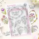 PINKFRESH STUDIO BLOSSOM MEDALLION CLEAR STAMP - SUNLIT MANOR COLLECTION