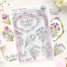 PINKFRESH STUDIO BLOSSOM MEDALLION CLEAR STAMP - SUNLIT MANOR COLLECTION