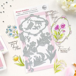PINKFRESH STUDIO BLOSSOM MEDALLION PRESS PLATE - SUNLIT MANOR COLLECTION