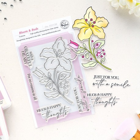 PINKFRESH STUDIO BLOOM AND BUDS CLEAR STAMP - SUNLIT MANOR COLLECTION