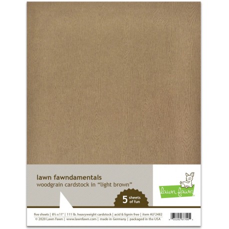 LAWN FAWN WOODGRAIN CARDSTOCK LIGHT BROWN