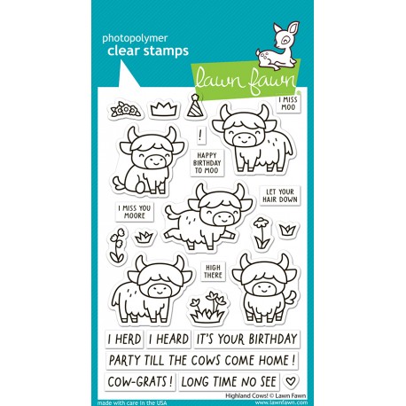 LAWN FAWN CLEAR STAMPS - HIGHLAND COWS