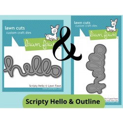 LAWN FAWN DIES - SET SCRIPTY Hello & OUTLINE